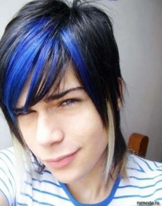 Stylish Blue hair styles for emo boys